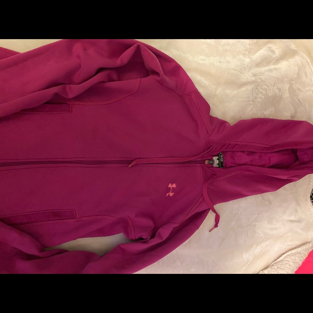 Magenta Under Armour Zip Hoodie